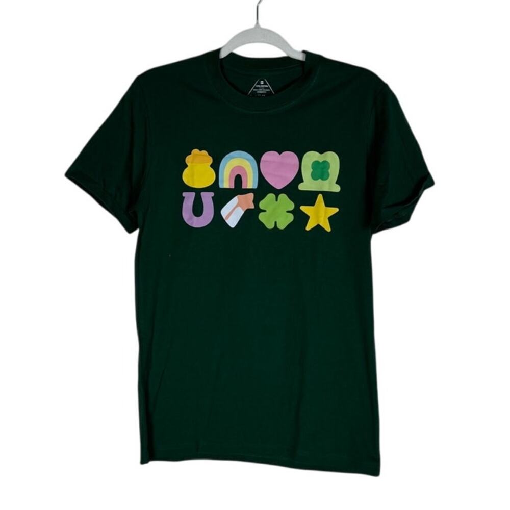 NWOT Women's Green St. Patrick's Day Green Lucky Charm Irish T-shirt Small
